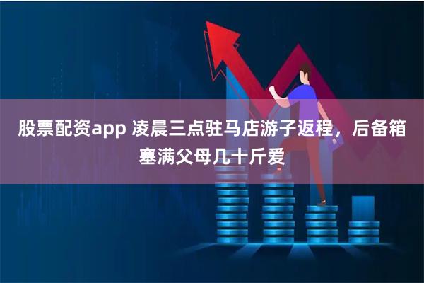 股票配资app 凌晨三点驻马店游子返程，后备箱塞满父母几十斤爱